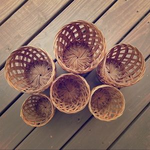 🎉🎉SOLD🎉🎉 Wicker baskets nesting set boho nesting baskets